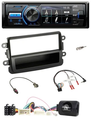 JVC Bluetooth Lenkrad USB DAB Autoradio für Dacia ab 2012 schwarz - Bild 1 von 4