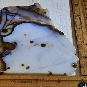 Polka dot agate AKA blue ice agate slab. 6" x 4 3/4" x 1/4"  8.3oz. - Picture 1 of 18