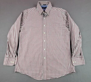 Tommy Hilfiger Slim Fit Men's Medium Red Plaid Button-Up Long Sleeve Casual... - Picture 1 of 8
