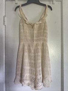 ASTR THE LABEL Damen Vintage Strampler creme Rüschenbesatz Spitze Häkel M - Bild 1 von 13