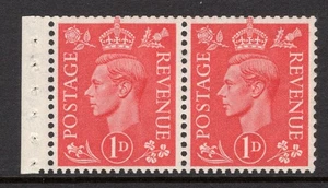 1941 1d PALE SCARLET LIGHT COLOURS UNMOUNTED MINT BOOKLET PANE OF TWO. SG 486e - Picture 1 of 1
