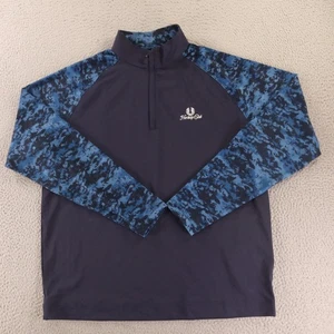 FootJoy Pullover Mens L Blue Camo Sleeve Heritage Club Golf 1/4 Zip Performance - Picture 1 of 11