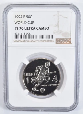 1994-P World Cup Soccer Commemorative Half Dollar PF70 UCam NGC *3478 - Image 1 of 4
