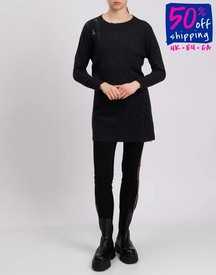 RRP €275 ENZA COSTA Cashmere & Wool Longline Jumper Size XS HANDMADE Destroyed - Image 1 of 4