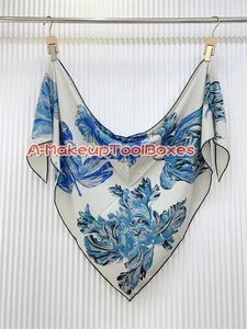 Womens Tulips Flowers Printing Cashmere Silk Giant Triangle Scarf Wrap Shawl S13 - Picture 1 of 15