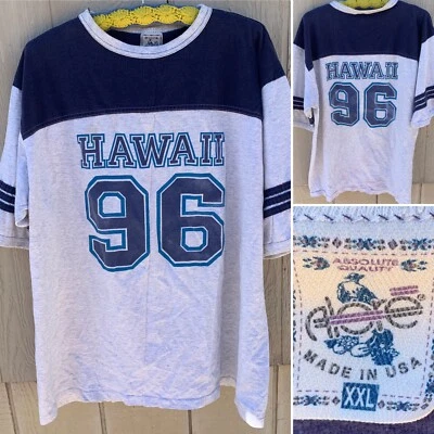 Vintage Hawaii 96 T-Shirt jersey style color block ringer single stitch size XXL - Image 1 of 4