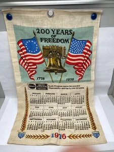 Vintage 1776 - 1976 Bicentennial Marketing Linen Cloth Calendar Marketing 27" - Picture 1 of 11
