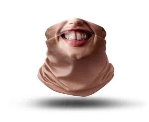 Washable Fabric Face Cover Neck Gaiter Smiling Women Design Print EU Made - Picture 1 of 6