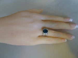 Sterling Silver ring (plated) Sizes 6, 7, CZ stones, Clear, Blue, Purple #6, #7 - Picture 1 of 8