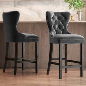 1/2 Kitchen Counter Breakfast Chair Bar Stools Tall Dining Chairs High Wing Back - Picture 1 of 44