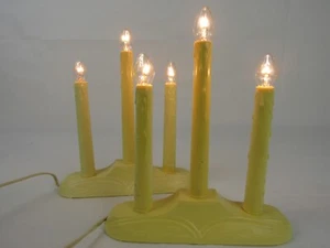 2 Vintage Candelabra Christmas Light Wax Drip 3 Lights Candolier Candle Plastic - Picture 1 of 11