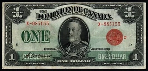 $1 1923 LARGE SIZE DOMINION of CANADA VF+/XF Red Seal Note! - Picture 1 of 2