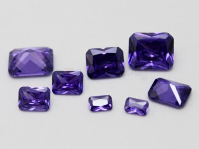 Tanzanite CZ Octagon 4x6 6x8 8x10 10x12 mm AAA Loose Cubic Zirconia Gemstone - Image 1 of 4