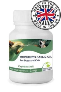 Aceite de ajo inodoro 2 mg para perros y gatos mascotas cápsulas nutrición - Imagen 1 de 11