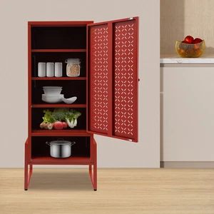 7 Tiers Large Shoe Storage Cabinet, Free Standing Shoes Shelf Organizer Red - Picture 1 of 19