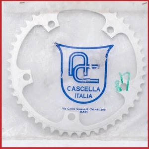 NUEVO PLATO CASCELLA 48T BCD 144mm Años 80 DE COLECCIÓN EROICA PLATA BICICLETA CARRETERA - Imagen 1 de 4