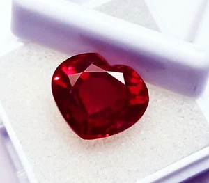 Piedra preciosa suelta en forma de corazón de rubí rojo natural 10,30 quilates certificada con regalo gratis - Imagen 1 de 8