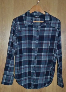 Firetrap Blackseal Plaid Flannel Long Sleeve Snap Shirt - Open Back - Large - Picture 1 of 6