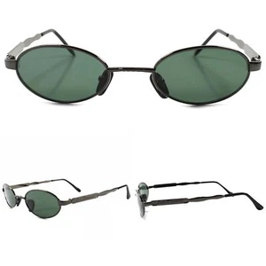 Mens Womens Green Lens Oval Classic Genuine Vintage Retro 80s Fashion Sunglasses - Picture 1 of 4