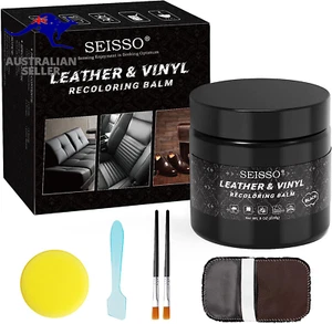 Black Leather Recoloring Balm, Black Leather Repair Kit for Car Seats, Leather R - Picture 1 of 12