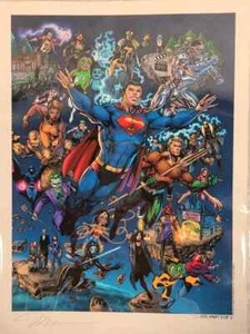 DC Fandome Global Experience Promo Comics Print Signed Jim Lee 256/375  - Picture 1 of 7