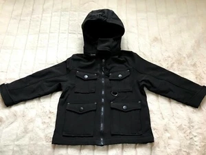 Reebok Boys Black Adjustable Hood Full Zip Coat Jacket Size 4Y - Picture 1 of 5