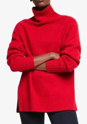 Suéter Polo Ralph Lauren Rojo Lana Cachemira Cuello Simulado Talla XS-NUEVO CON ETIQUETAS-$198 Foto 1 de 4