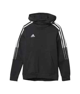 Adidas L62115 Boys Black Tiro 21 3 Stripes Soccer Sweatshirt Hoodie Size S - Picture 1 of 4
