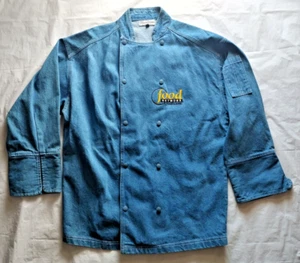 Food Network TV Denim Long Sleeve Chef Coat Jacket Uniform - Size Medium / M - Picture 1 of 5