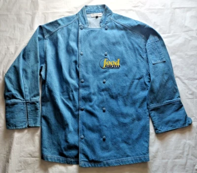 Food Network TV Denim Long Sleeve Chef Coat Jacket Uniform - Size Medium / M - Image 1 of 4