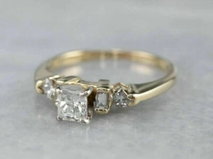 2 Ct Princess Cut Simulated Diamond Engagement Ring 14K Yellow Gold Plated - Picture 1 of 3