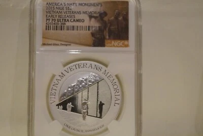 2015 NGC PF70 U/C E/R $2 Nuie Vietnam Veterans Memorial - Image 1 of 2