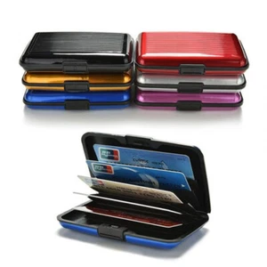 Mens Womens MINI Card Holder Hard Case Wallet Credit Card Anti-RFID Card Holder - Picture 1 of 38