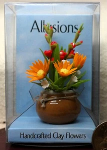 NUEVO Florero Maceta Ramo Flores Arcilla Tamaño Muñeca Francesa_GLADS & MARGARITAS_3.25" H_2" W - Imagen 1 de 14
