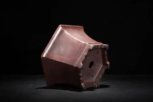 7.1in Chinese Antiqued Refine Raw ore Zisha Handmade Potted Plant Bonsai Pot - Picture 1 of 6