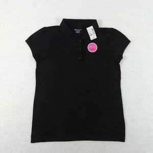 The Childrens Place Shirt Girls Extra Large 14 Black Polo Short Sleeve - Picture 1 of 11