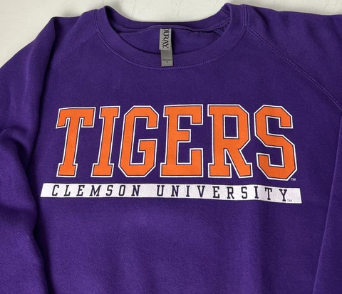 Clemson University TIGERS Sweatshirt NCAA Big Spellout Printed L Ouray Apparel Cover