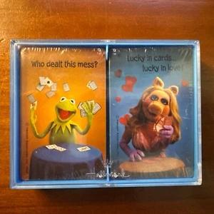 Vtg 1980 Hallmark MUPPETS Bridge Card Double Deck w/Box Kermit & Miss Piggy New - Picture 1 of 5