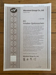 MARUTOMI GROUP CO (GERMANY - JAPAN) (O) - Picture 1 of 1