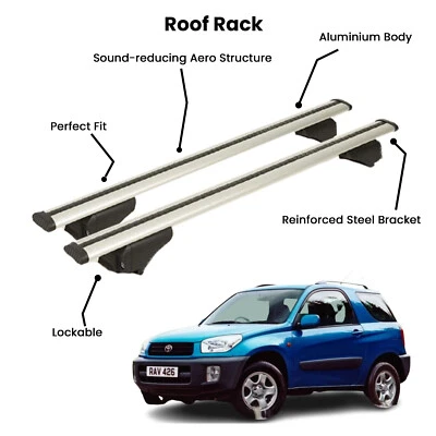 2 piezas barras transversales plateadas para Toyota RAV4 SUV 2000-2004 Foto 1 de 4