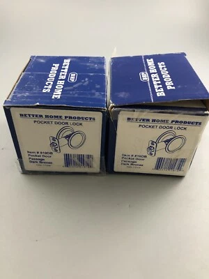 Better Home Products CERRADURA DE PUERTA DE BOLSILLO Artículo # 819DB Bronce Oscuro Lote de 2-VA2 Foto 1 de 4