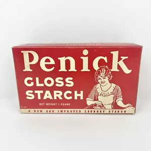 Vintage Penick Gloss Starch 1940 Laundry Starch Net Weight 1 lb NEW SEALED NOS - Picture 1 of 5