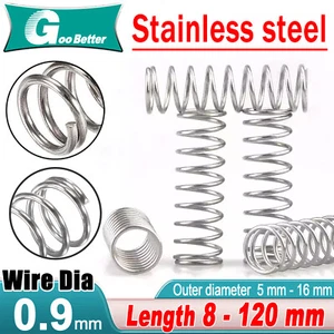8-120mmCompression Spring Pressure Small Spring A2 Stainles Steel Wire Dia 0.9mm - Picture 1 of 30