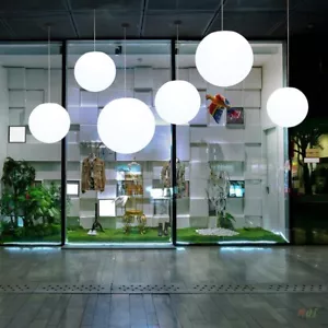 White Glass Ball Pendant Lamp LED Bar Chandelier Shop Ceiling Suspension Lights - Picture 1 of 11