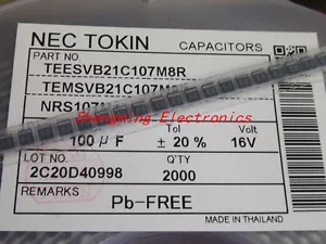 100 pz 3528 16v 100uf 107c b tipo SMD condensatore tantalio - Foto 1 di 1