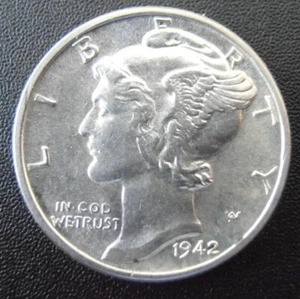 1942 P Mercury Silver Dime (41PUM2) - Picture 1 of 3