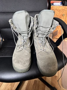 REAL MILITARY ISSUE VIBRANTE STEEL TOE BOOTS(SIZE 14) GREEN PRE OWNED - Picture 1 of 9