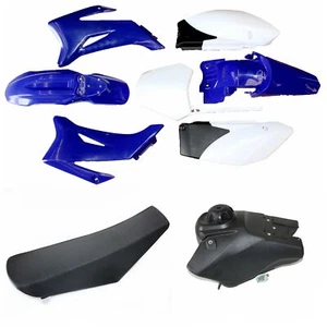 Guardabarros de carenado protector de plástico AZUL TTR110 + asiento + tanque PIT PRO bicicleta de tierra - Imagen 1 de 10
