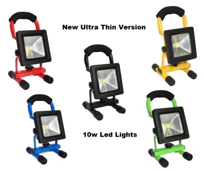 Portable Hi Power 10W LED Work Rechargeable Flood Light White Camping - Image 1 of 4