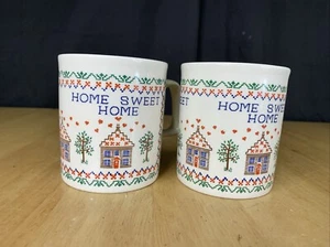 Vintage pair of Kiln Craft Home Sweet Home mugs - Picture 1 of 5